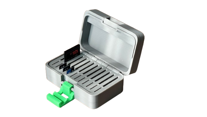 Multi-Slot Memory Card Storage Case with Secure Lock & Organizer Tray