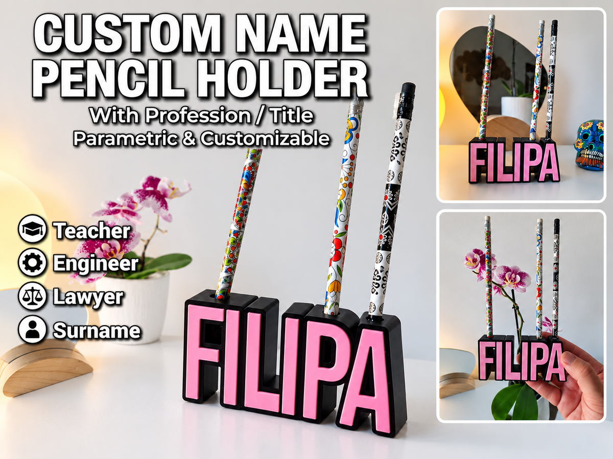 Custom Name Pencil Holder V2 - With Profession