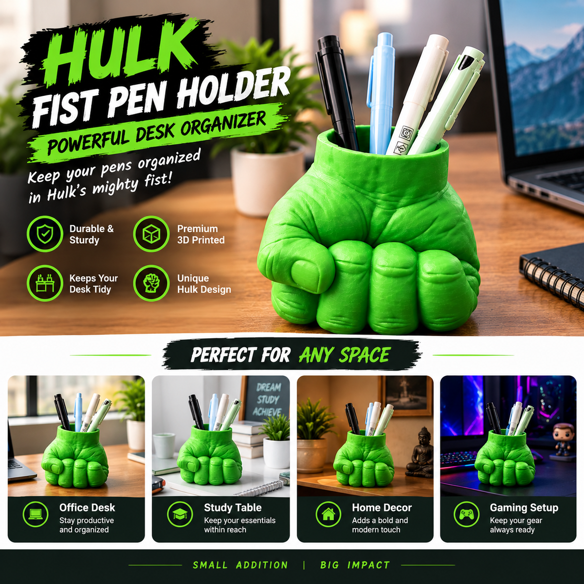 Hulk Fist Pen Holder – Powerful Desk Organizer