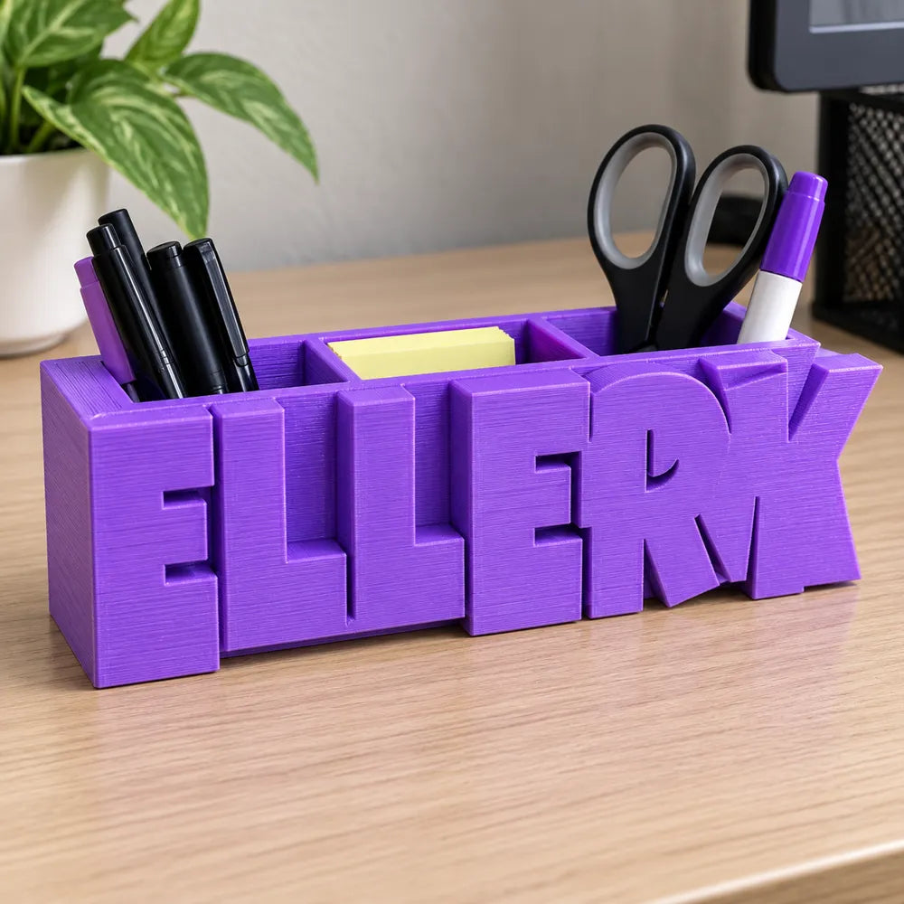Custom Name Pen Holder Personalized Desk Organizer