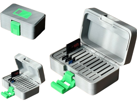 Multi-Slot Memory Card Storage Case with Secure Lock & Organizer Tray